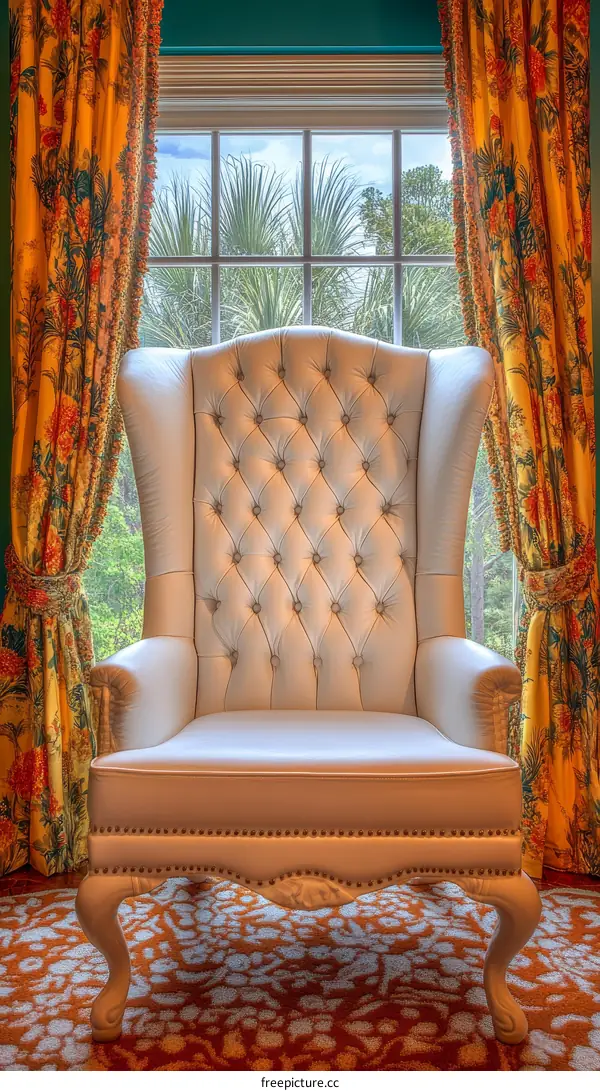 Elegant Wingback Chair by the Window