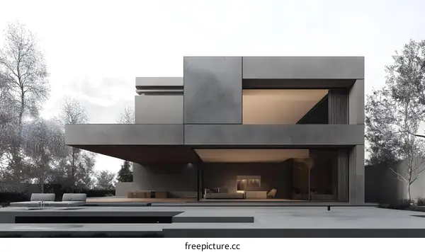 Modern Concrete House with Minimalist Design