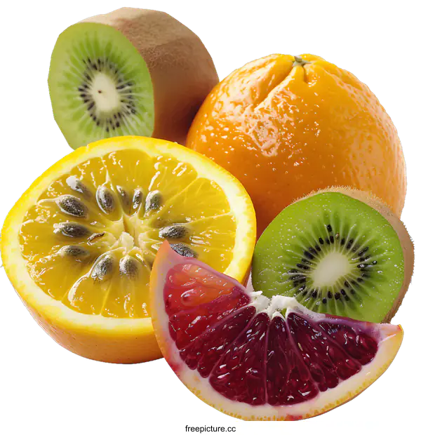 [Transparent Background PNG]Fresh and Juicy Citrus Fruit Slices on transparent background