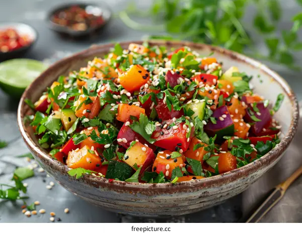Roasted Butternut Squash Salad with Parsley and Sesame