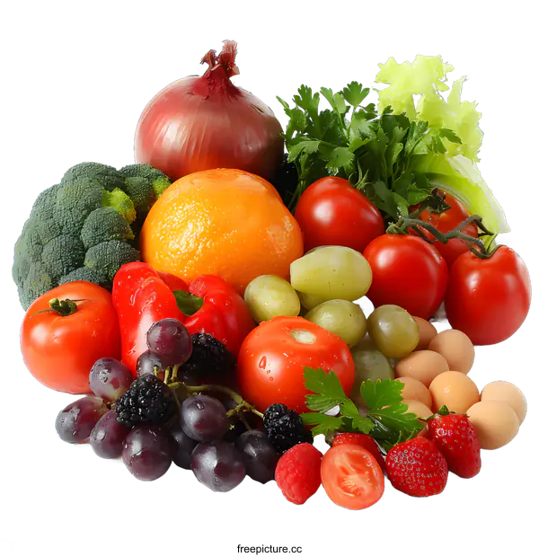 [Transparent Background PNG]Fresh and Healthy Fruits and Vegetables