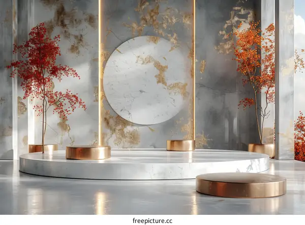 Modern Minimalist Marble Podium Display