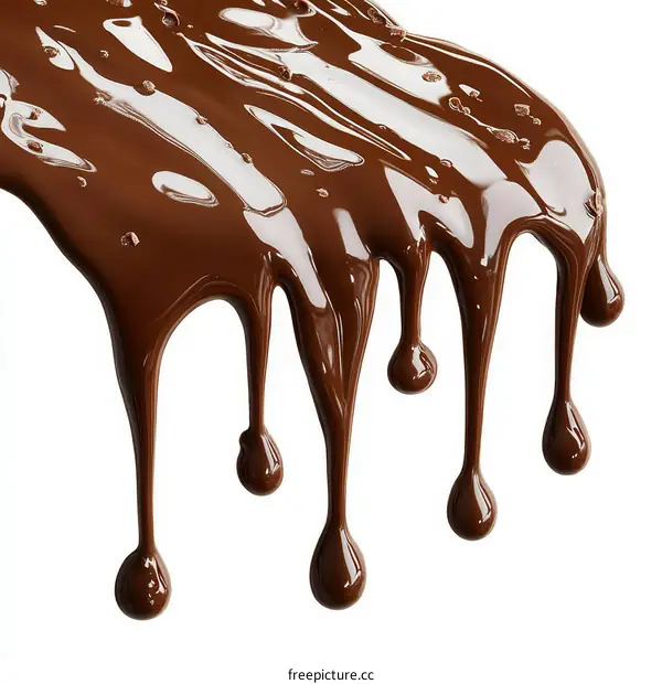 Melted Chocolate Dripping Down Close Up