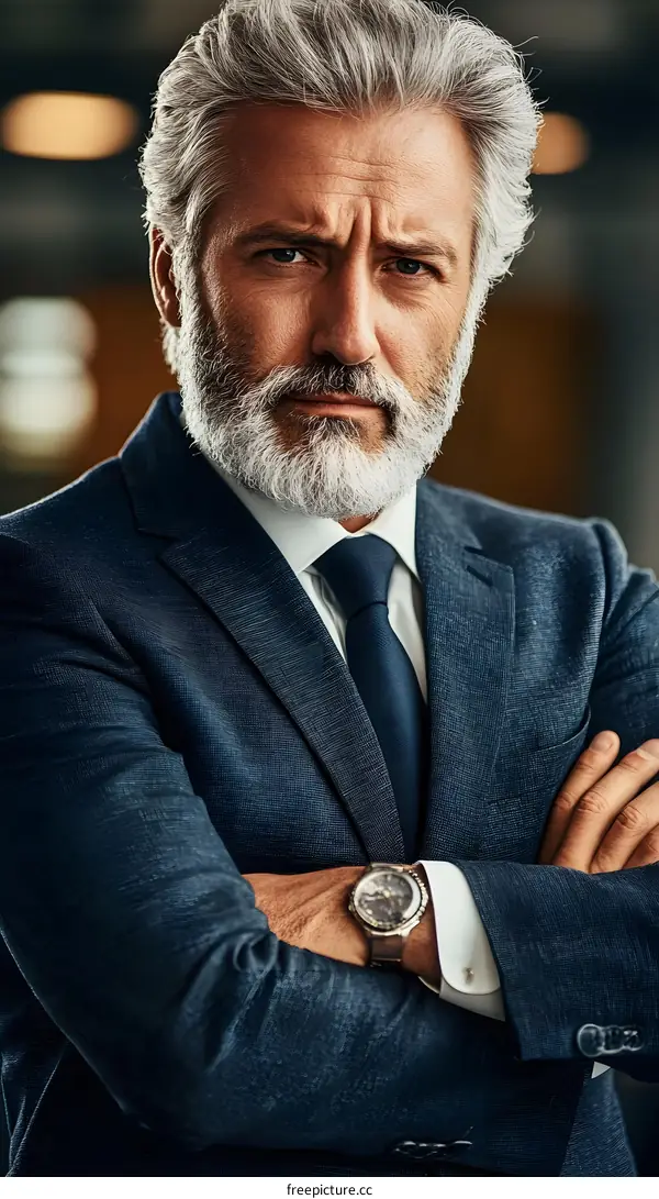 Portrait of a Confident and Successful Businessman Wearing a Suit