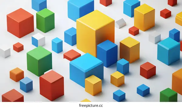 Colorful 3D Cubes Abstract Background