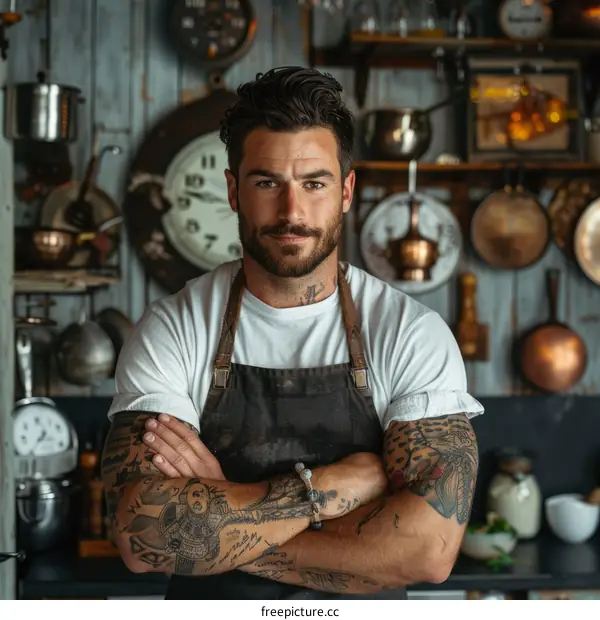 Portrait of a male chef in a commercial kitchen