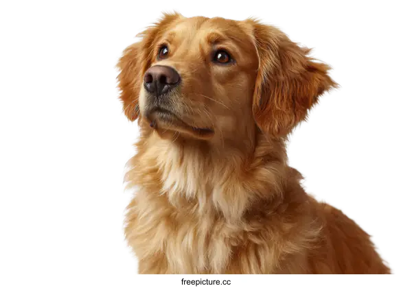 [Transparent Background PNG]Close-up Portrait of a Golden Retriever Dog