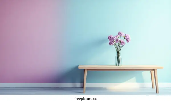 Pastel Wall Decor with Pink and Teal Gradient