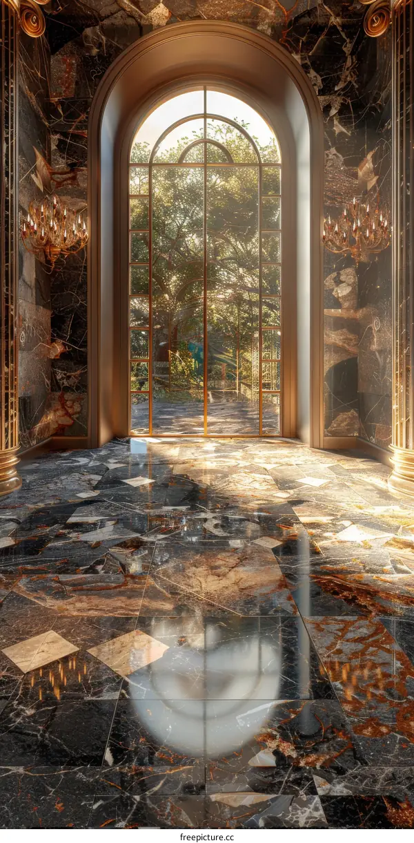 Grand Hall Interior Design with Large Window