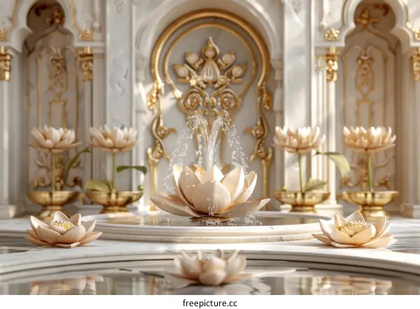 Ornate Interior Design with Water Feature