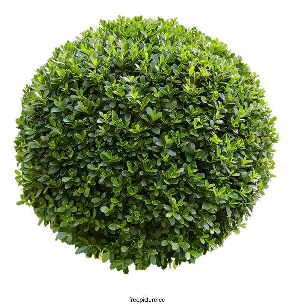 [Transparent Background PNG]Green Bush With Round Shape Isolated On White Background