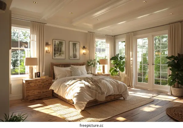 Cozy Bedroom Interior Design Illustration