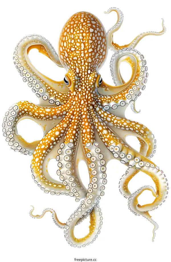 Detailed Illustration of a Spotted Octopus