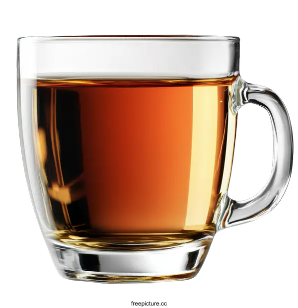 [Transparent Background PNG]Close-up of a Glass Tea Cup