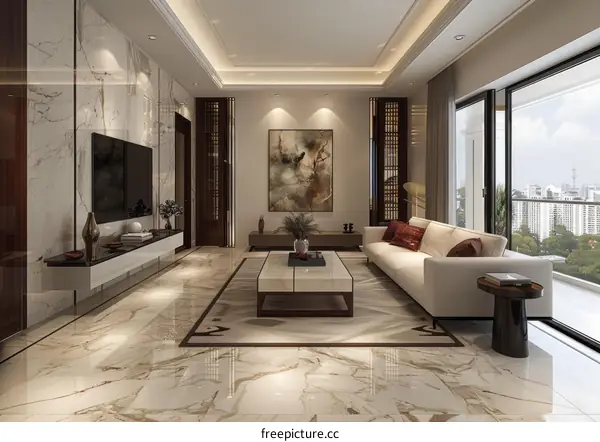 Modern minimalist style living room