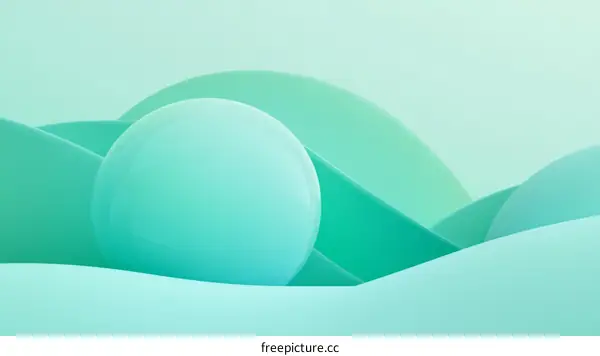 Abstract Geometric Shapes in Light Teal