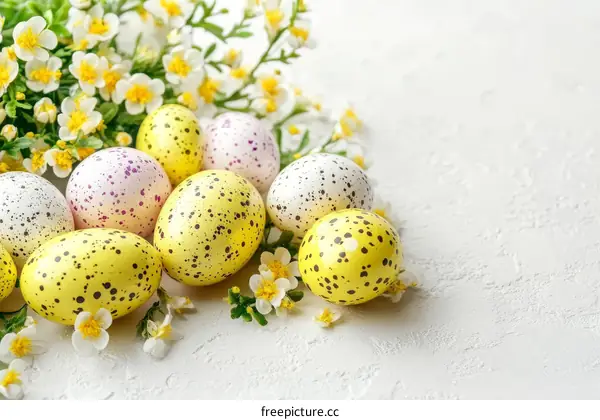 Easter Eggs and Spring Flowers Arrangement