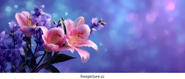 Beautiful Pink and Purple Flower Bouquet Close Up