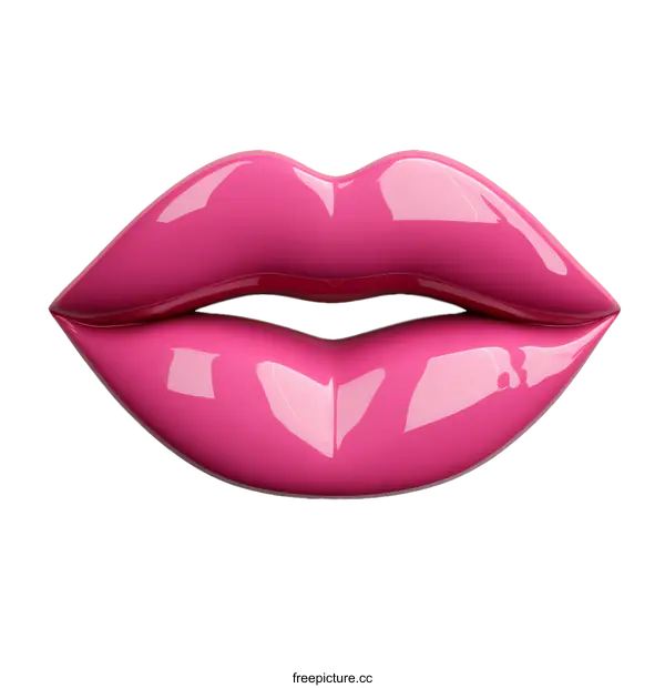 [Transparent Background PNG]Glamorous Pink Lips Illustration