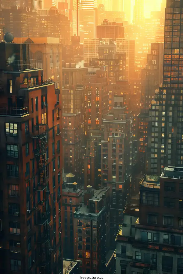 City Skyline at Sunset