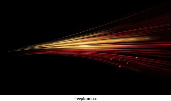 Abstract Light Trails on Black Background