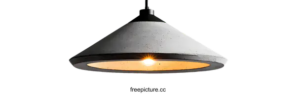 [Transparent Background PNG]Modern Concrete Cone Pendant Light Fixture