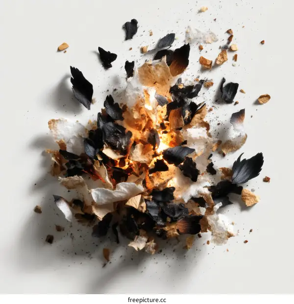 Explosion of Burning Paper Abstract