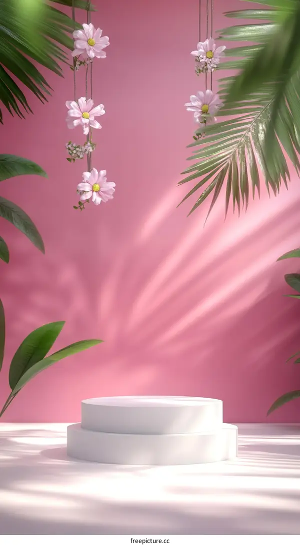 Pink Floral Display Stand for Products