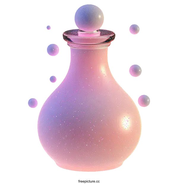 [Transparent Background PNG]Magic Glass Bottle with Sparkling Particles