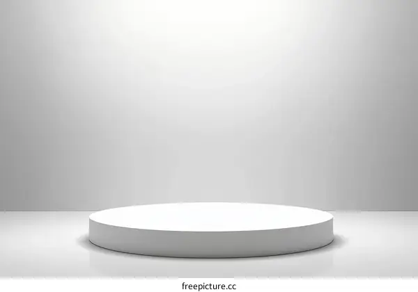Empty White Round Stage Display