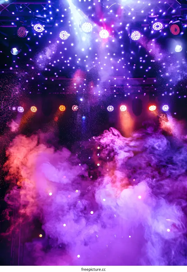 Purple and Pink Smoke with Stage Lights