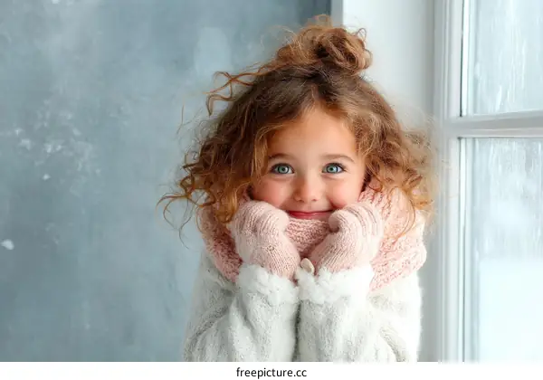 Winter Wonderland Child Portrait by the Window