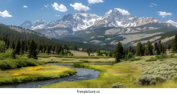 Grand Teton National Park Mountain Range Scenic River