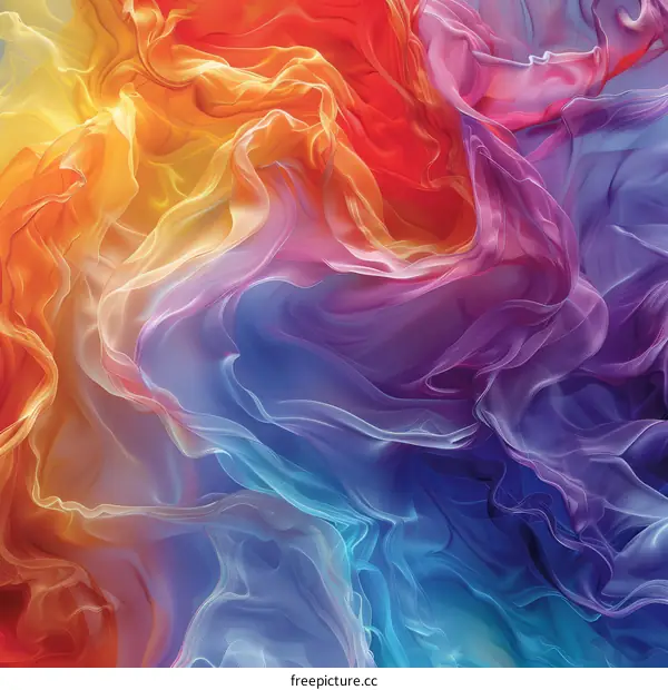 Colorful abstract painting with smooth folds