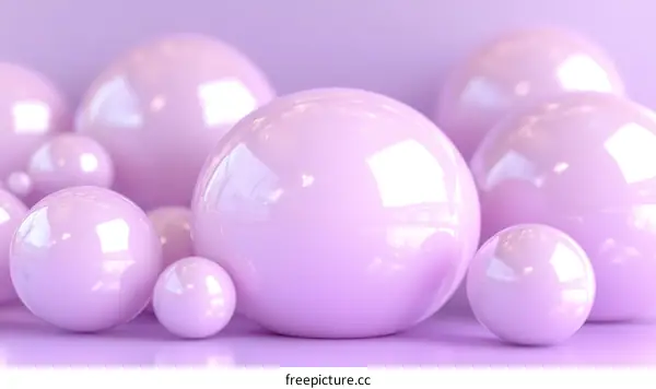 Abstract Pastel Pink Sphere Composition