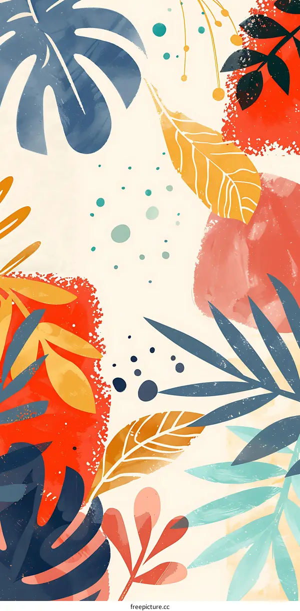 Tropical Leaves Abstract Art Print