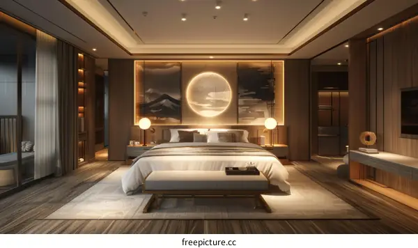 Modern Elegant Asian-Style Bedroom Interior Design