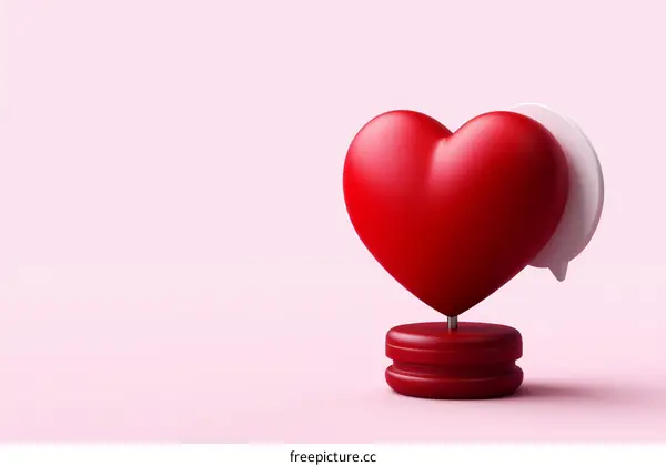 3D Heart Shaped Icon with Speech Bubbles