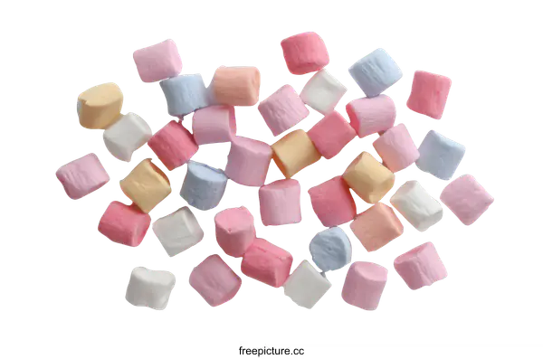 [Transparent Background PNG]Colorful Marshmallows on White Background