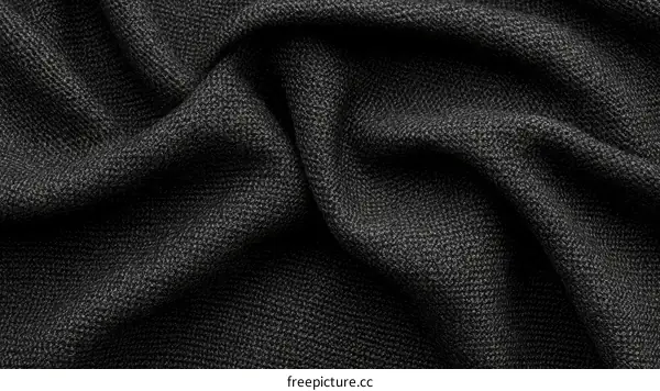 Close-up Texture of Dark Black Fabric