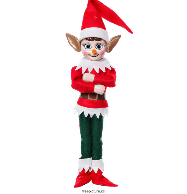 [Transparent Background PNG]Standing Christmas Elf Doll Toy