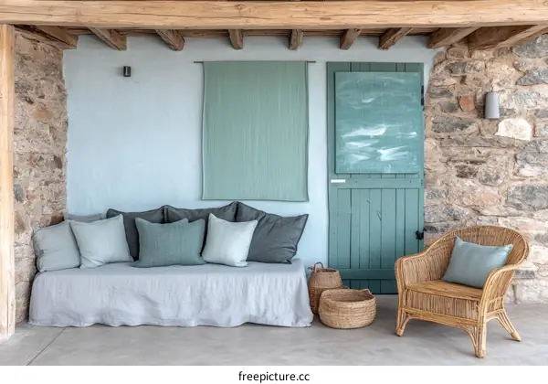 Rustic Mediterranean Outdoor Seating Area