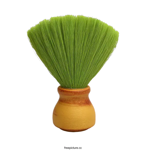 [Transparent Background PNG]Green Brush with Wooden Handle