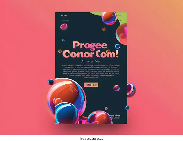 Colorful Abstract Spheres With Text