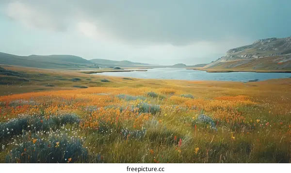Tranquil Evening on the Pristine Prairie