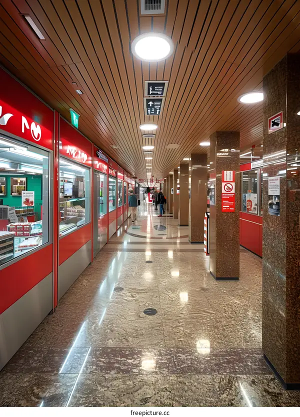 Modern Interior Design of Retail Shops in a Shopping Mall