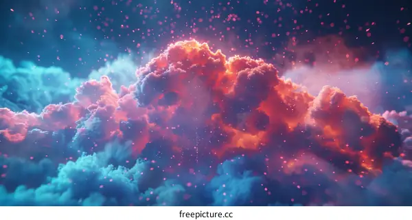 Interstellar Gas Cloud: Glowing Dust and Stars