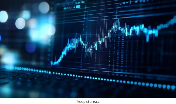 Financial market chart showing uptrend