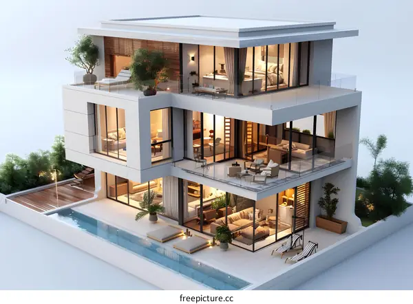 Modern luxury house exterior and interior design