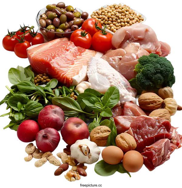 [Transparent Background PNG]Variety of Healthy Food Ingredients for Cooking